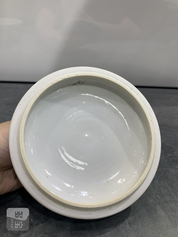 清康熙青花如意纹盖缸 - 图12